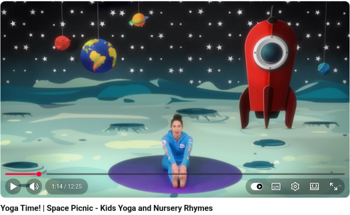 Yoga Time | Space Picnic — 宇宙ピクニックの Jaime;短い Yoga Time レッスン、長いキャラアドベンチャーではありません。