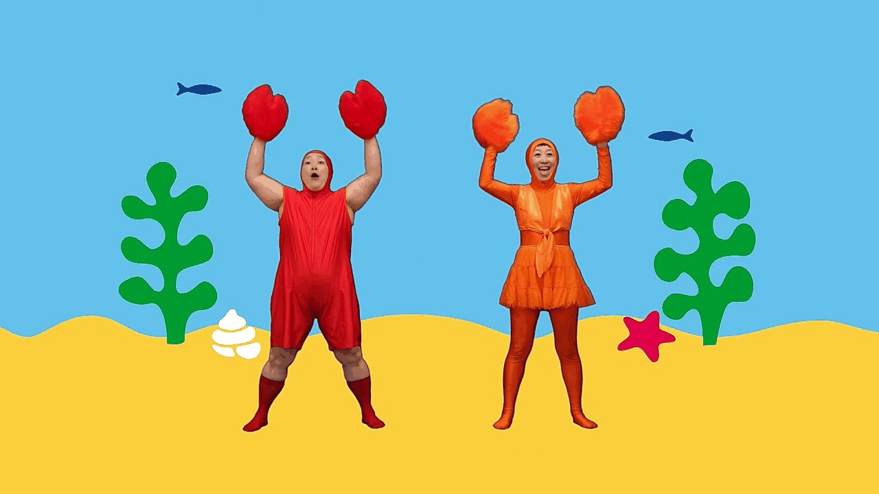 The YouTube video thumbnail for エビカニクス／ケロポンズ.