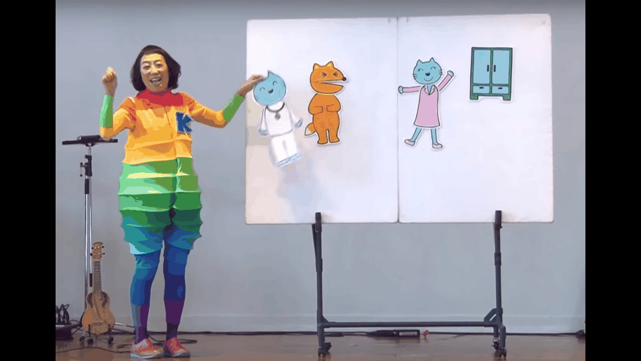 The YouTube video thumbnail for 【ねこのお医者さん】ケロポンズ・パネルシアター.